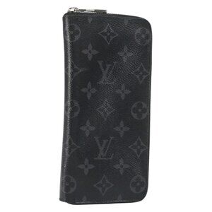 LOUIS VUITTON Monogram Eclipse Zippy Wallet Vertical Wallet M62295 Auth 148576
